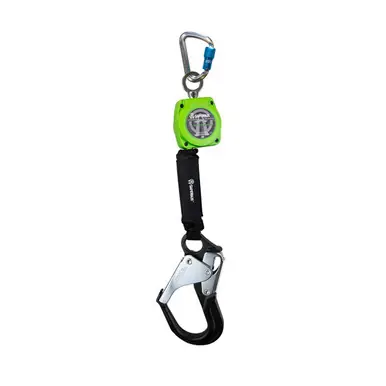 Safewaze 019-5051 - 6‘ Web Retractable with Aluminum Rebar Hook & Aluminum Carabiner