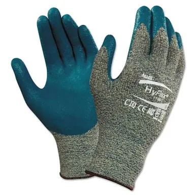 HyFlex 11-501-8 Nitrile Palm Coated Gloves, Size 8, Gray/Blue (12pk)