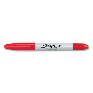 Sharpie 32002 Twin Tip Permanent Marker, Fine/Ultra Fine Tip, Red