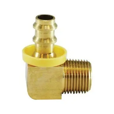 Midland Industries 07220-0808-003 - Pipe Elbow, 1/2" Push-On Hose Barbed x 1/2" NPT(M), Brass,