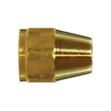 Midland Industries 10019 - Hex Short Rod Nut, 1/2" SAE 45° Flare, Brass