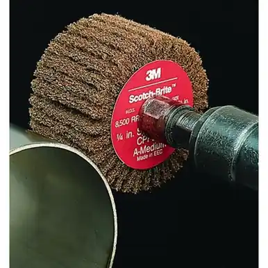 Scotch-Brite 048011-05974 Cut and Polish Flap Brush, 3" x 1/4", Medium, 8500 RPM
