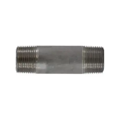 Midland Industries 51108 - Seamless Pipe Nipple, 1" MPT x 1" MPT, 5-1/2" L, Stainless Steel, SCH 80