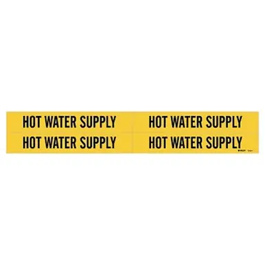 Brady 7149-4 Pipe Marker, "HOT WATER SUPPLY"