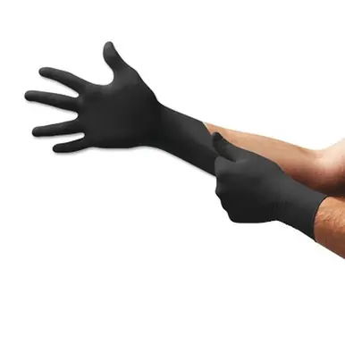 MICROFLEX N643 Onyx N64 Nitrile Gloves, L, Black, 3.5/5.1 mil