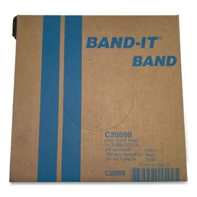 Band-It C20599 Stainless Steel Band, 5/8" x 100‘, 0.030" Thick