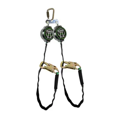 Safewaze 018-5033 - 7‘ Web 40" Dual Leg Tie Back Retractable with EX313 Bracket and Steel Carabiner