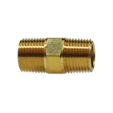 Midland Industries 06122-12-001 - Hex Nipple, 3/4" NPT(M)F x 3/4" NPT(M)F, 1.55" Brass
