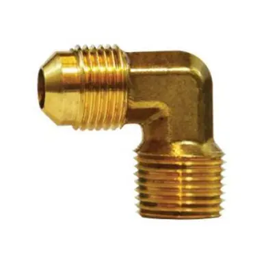 Midland Industries 04049-0606-004 - 90° Elbow, 3/8" SAE 45° Male Flared x 3/8" Male NPTF, Brass
