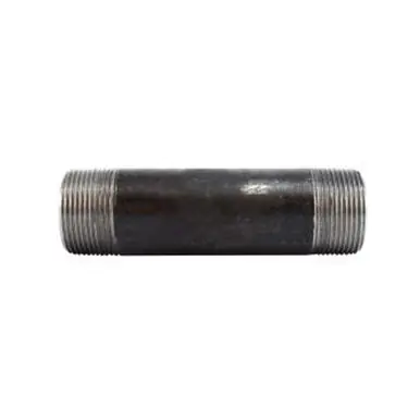 Midland Industries 59130SMLS - Seamless Pipe Nipple, 1-1/4" MPT x 1-1/4" MPT, 7" L, Steel, Black,