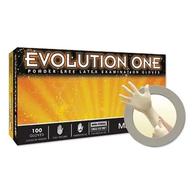 MICROFLEX EV-2050-L Latex Exam Gloves, Large