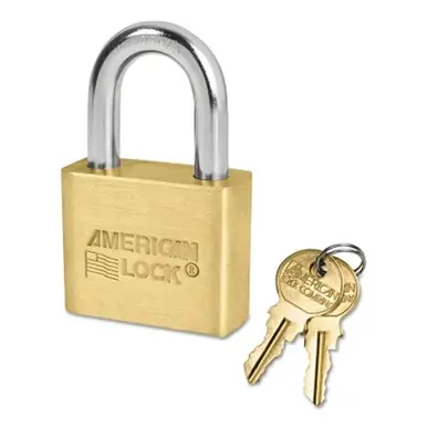 American Lock L50KD Brass Padlock with Blade Cylinder, 5/16" Dia, 1-1/8" Long