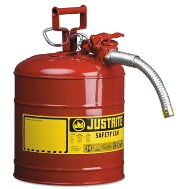 Justrite 7250130 Safety Can, 5 Gal, Gas, Red