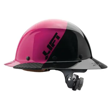 LIFT HDF50-21PK - DAX Fiber Resin Full Brim Hard Hat (50/50 Pink Black)