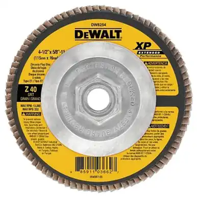 DeWalt DW8254 4-1/2" XP Extended Performance Flap Disc, 40 Grit