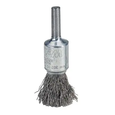 Weiler 10003 Crimped Wire Solid End Brush, 1/2", 0.014" Steel Wire, 25000 RPM
