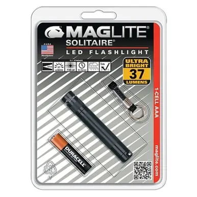 MAG-Lite SJ3A016 Solitaire LED Flashlight, 1 AAA Cell, 47 Lumens, Black