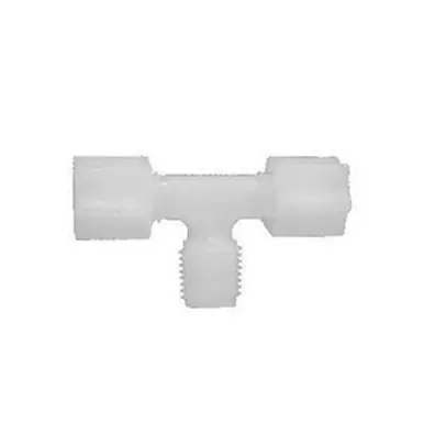 Midland Industries 17292N - Branch Tee, 1/4" Compression x 1/4" Compression x 1/4" MPT, Nylon, White