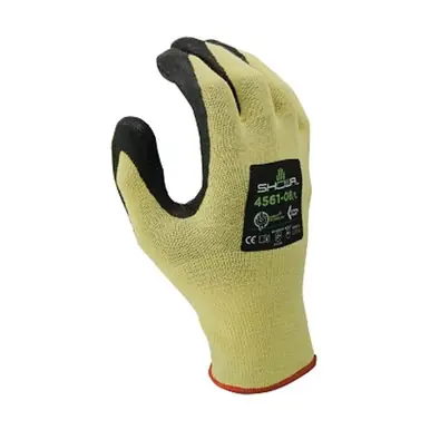 SHOWA 4561XXL-10 Foam Nitrile Palm Coated Glove, Yellow/Black, XX-Large