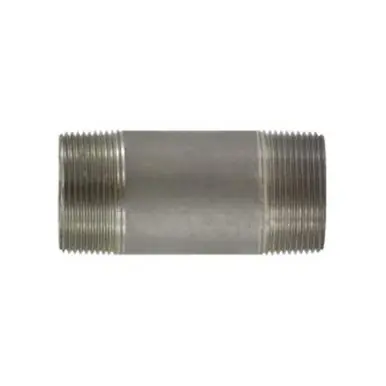 Midland Industries 52140 - Seamless Pipe Nipple, 1-1/2" MPT x 1-1/2" MPT, Close L, Stainless Steel,