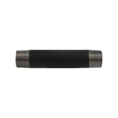 Midland Industries 59111SMLS - Seamless Pipe Nipple, 1" MPT x 1" MPT, 8" L, Steel, Black, SCH 80