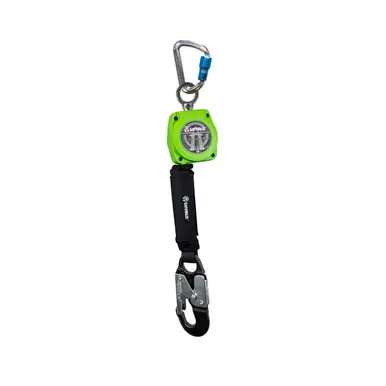 Safewaze 019-5049 - 6‘ Web Retractable with Aluminum Snap Hook & Aluminum Carabiner