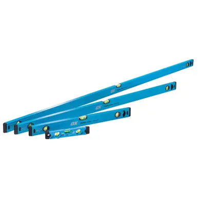 OX TOOLS T500404 - 4 Piece Trade Level Set 9", 24", 48", 72", Non-Magnetic