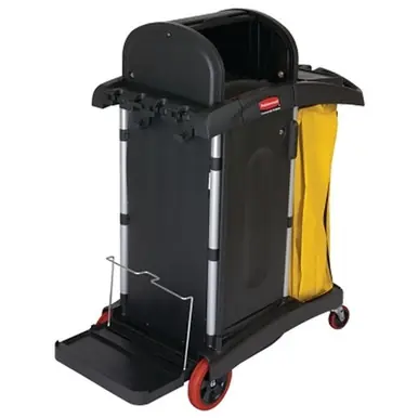 Rubbermaid FG9T7500BLA Microfiber Janitor Cart, 48.25" x 22" x 53.5"