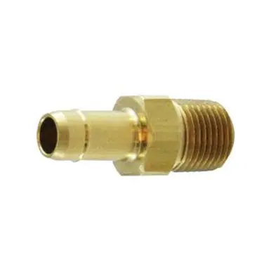 Midland Industries 07068-0606 - Single Mini Adapter, 1/4" Barbed x 1/4" MPT, Brass