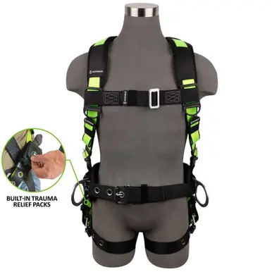 Safewaze 023-1233 - PRO Construction Harness 3D, MB Chest, TB Legs, Trauma relief (3XL)
