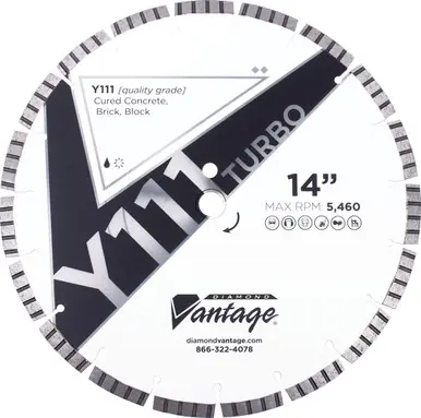 Diamond Vantage 14" x .125" x 1/20mm Conc/Mas, Value Plus Grade, Seg Turbo Blade