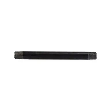 Midland Industries 59015SMLS - Seamless Pipe Nipple, 1/8" MPT x 1/8" MPT, 10" L, Steel, Black, SCH