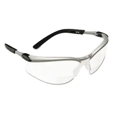 3M 11375-00000-20 BX Safety Eyewear, +2.0 Diopter Hard Coat Lenses, Silver/Black (20pk)