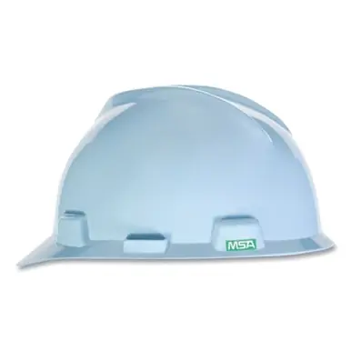 MSA 463111 V-Gard Slotted Hard Hat, Staz-On Suspension, Robin Egg Blue (20pk)
