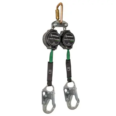 Safewaze 018-5016 - Latitude Pro 7‘ Dual Web SRL-P FS-EX313, Carabiner, Snap Hooks