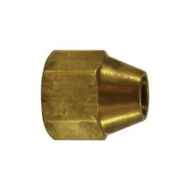 Midland Industries 10023 - Hex Reducing Short Rod Nut, 3/8 x 1/4" SAE 45° Flare, Brass