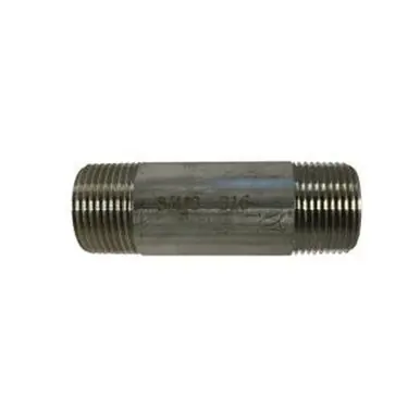 Midland Industries 49094 - Welded Pipe Nipple, 3/4" MPT x 3/4" MPT, 10" L, Stainless Steel, SCH 40