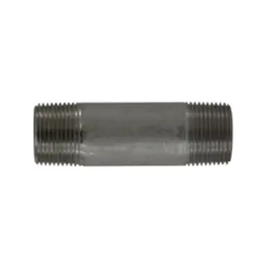 Midland Industries 52109 - Seamless Pipe Nipple, 1" MPT x 1" MPT, 6" L, Stainless Steel, SCH 80