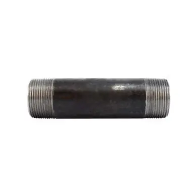 Midland Industries 59129SMLS - Seamless Pipe Nipple, 1-1/4" MPT x 1-1/4" MPT, 6" L, Steel, Black,