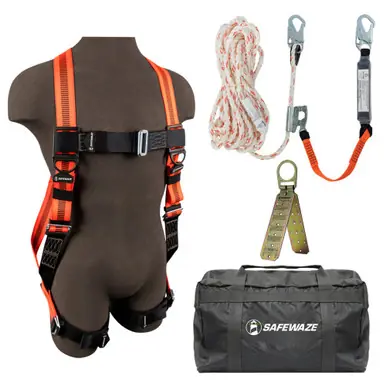 Safewaze FS-ROOF-E-BAG - V-Line Bag Roof Kit FS99280-E Harness, 018-7005 VLL, FS870 Anchor, FS8175