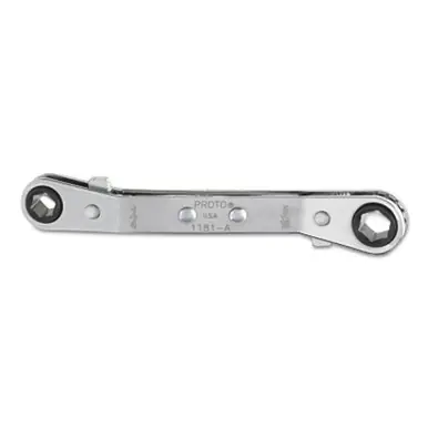 Proto 1181-A Offset Ratcheting Box Wrench, 1/4" x 5/16", 6-Point