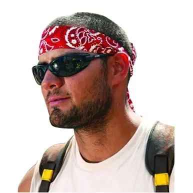 Ergodyne 12305 Chill-Its 6700 Evaporative Cooling Bandana, Red Western