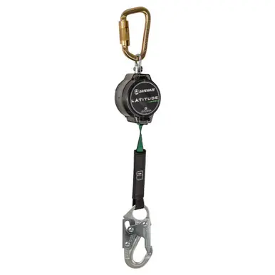 Safewaze 018-5004 - Latitude Pro 7‘ Single Web SRL-P Carabiner, Snap Hook