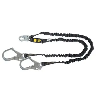 Safewaze 023-2102 - Arc Flash 6‘ Energy Absorbing Lanyard Aramid, Dual Leg, Rebar Hooks