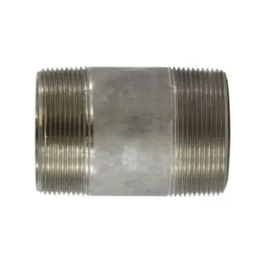 Midland Industries 52160 - Seamless Pipe Nipple, 2" MPT x 2" MPT, Close L, Stainless Steel, SCH 80