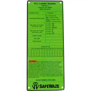 Safewaze 019-12031 - Ladder System Label