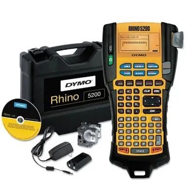 DYMO 1756589 Rhino 5200 Advanced Labeling Tool Kit, Black/Yellow