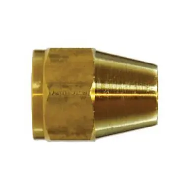 Midland Industries 10020L - Light Pattern Hex Short Rod Nut, 5/8" SAE 45° Flare, Brass
