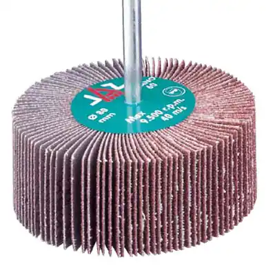 JAZ 50723 Mounted Coated Abrasive Flap Wheel, 3" x 1" x 1/4" Stem AO 60, Bulk Package (10pk)