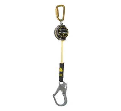 Safewaze 020-5201 - Latitude Pro Arc Flash 7‘ Single Web SRL, Steel Carabiner, Rebar Hook